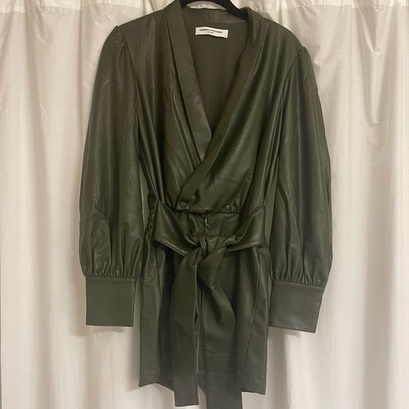 Amanda Uprichard Green faux leather romper - Picture 5 of 5